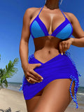 Woherb New 2024 Three-Piece Patchwork Bikini Women's
