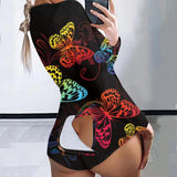 hirigin Short Jumpsuits Pijamas Women Butt Flap Sexy Plus Size Party Club Rompers Bodysuit Pijama Mujer Lingerie Боди