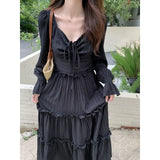 Woherb Wood Ear Temperament Light Mature Large Size Fat Mm Dress Female Summer 2024 New Design Sense Small Small Skirt-Outfit