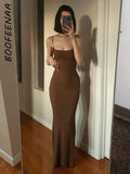 Strap Backless Long Maxi Dresses Party Club Vacation Outfits for Women Sexy Casual Summer Dress 2022 Wholesale
