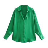 Spring Style New Spring Satin Texture Classic Shirt 7969046-Outfit