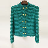 Autumn And Winter New Star Fashion Trough Side Of The Rough Flowers To Stand Up To Repair Jacket
