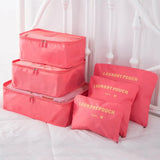 6 PCS Travel Storage Bag Set for Clothes Tidy Organizer Wardrobe Suitcase Pouch Travel Organizer Bag Case Shoes Packing Cube