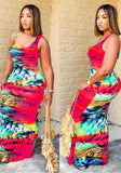 Printed Sleeveless Long