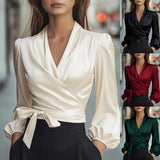 Design Feeling White Lotus Leaf Sleeve Shirt 2025 Autumn And Winter New Casual