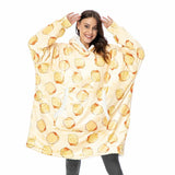 Print Hoodie Sweatshirt Women Fleece Christmas Oversized Hoodies Giant TV Blanket With Sleeves Loose Pullover Xmas