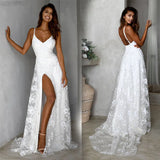 Sexy Sleeveless Lace Sling Long