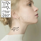 Water Transfer Tattoo Sexy Black Letter Lifeline Tattoo Body Art Waterproof Temporary Fake Flash Tattoo for Man Woman
