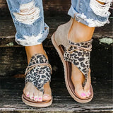 2021 Fashion New Women Sandals Elegant Leopard Print Comfortable Boho Style Female Sandals Cover Heel Lady Casual Shoes
