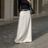 Woherb 2023 French New Milky White Commuter Skirt Loose Silhouette Thin Casual Skirt Woman-Outfit