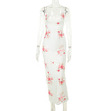sexy Y2K Clothes Floral Print Sleeveless Backless Bodycon Maxi Dresses For Women 2024 Club Birthday Party Elegant Dress-Outfit