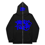 New High Street Hip-Hop National Tide Printing Zipper Clothing Fashion Fashion Couple