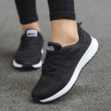 Casual Shoes Fashion Breathable Mesh Sneakers White Sports Shoes 2021 Female Flat Walking Vulcanized Shoes For Gym