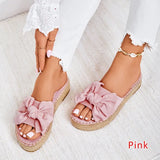Summer Fashion Sandals Shoes Women Bow Sandals Slipper Indoor Outdoor Flip-flops Beach Shoes Female Slippers Plus
