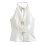 Summer New Bow Ornament Hanging Neck Repair Small Waistcoat Woman