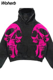 street ins high street trend print hooded sweater men and women new Harajuku punk loose casual couple coat long sleeves 729-0-Outfit