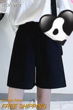 Women Black Ulzzang Trendy Ins New Arrival Summer All-match Simple Feminine Couple Unisex Leisure Trouser Popular Student-Outfit