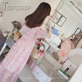 Summer Chiffon Women Dress Ruffles Floral Female