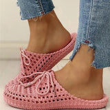 Sandals 2022 Summer Slides Ladies Shoes Leather Breathable Slippers Women Casual Flats Retro Cusomized Support