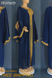 Piece Set Dress African Dresses for Women 2023 Traditional Gold Embroidery Clothing Islam Kaftan Abaya Musulman Robe Femme-Outfit