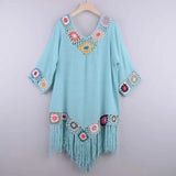 Dress For Summer The Beach Cover Up 2021 Bathroom Outlet Ins Web Languid Lazy Flower Smock Print Polyester Swimsuit
