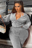 Fall Plus Size Casaul Solid Hoodies And Pant