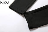 Kliou new jumpsuit women elastic hight casual fitness sporty rompers sleeveless zipper activewear skinny summer