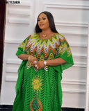 Dresses for Women Vetement Femme 2023 Dashiki Embroidery Print Boubou Robe Africain Femme Abaya Dubai Long Kaftan Dress-Outfit
