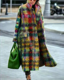 New 2025 Autumn Women's Long-Sleeved Collar Coat Prints The Long