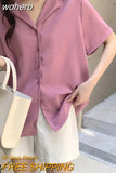 Colors Shirts Women Summer Thin Camisas Mujer Tops All-match Fashion Elegant Harajuku Solid Minimalist Holiday Aesthetic Chic-Outfit