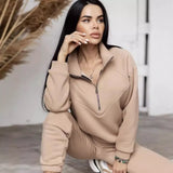 And Autumn 2025 Fashion Casual Hoodie Two Sets Of Long-Sleeved Solid Color Grip Velvet Feet Leisure