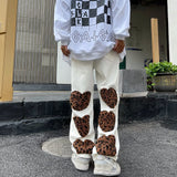 Gothic Punk Cargo Pants Anime Patch Pants for Men Women High Waist Black Trousers Wide-leg Casual Pant Harajuku Y2k Male