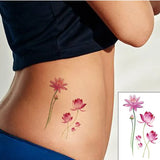 Beautiful Rose Flowers Body Art Neck Abdomen Waterproof Fake Tattoo Sexy for Woman Men Flash Temporary Small Size Tattoo