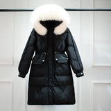 Waterproof Winter Women's Long Puffer Jacket 2022 Big Real Raccoon Fur Hooded Duck Down Coat Female Rain Feather
