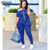 Basic Women 2pcs Set Faith Letter T-shirt and Leggings Pants Set Sweatsuit Tracksuit Two Piece Set Fitness Outfit 2023-Outfit