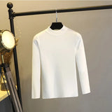 Spring Autumn Crew Neck Women Pullover Sweater Solid Basic Tight Sweaters OL Style Knit Female Jumper Pull