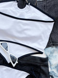 Halter Bandeau Lace Up Two Piece