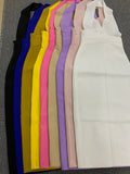 Quality Pink Purple V-neck Backless Bodycon Rayon Bandage Dress Sexy Club Party Dress