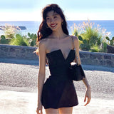 2025 Fashion Trend Women's New One-Word Collar Chest Bare Back Sexy