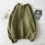 Solid Winter Hoodies 13 Colors Warm Oversized Plus Velet Woman Sweatshirts Harajuku Hooded Thicken Female Hoody