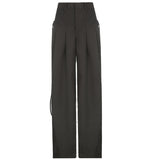 Fashion Pure Color Loose Straight Pocket Leisure Woven Trousers 2025 New
