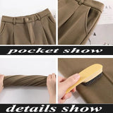 Plus Velvet Woolen Pants Women Casual Loose High Waist Ankle Ankle Office Lady Pants Autumn Winter Thick Warm Trousers-Outfit