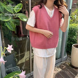 Women Sweater Vest Pullover Japanese Style Ulzzang Fresh Lovely Students High Quality Leisure Loose All Match Trendy