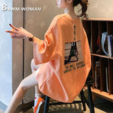 White Green And Orange Color Women T Shirts Casual Round Neck Female Tee