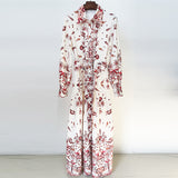 Spring And Summer New Star Fashion Holiday Casual Printed Shirt Long Dress Long