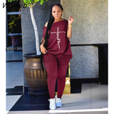 Basic Women 2pcs Set Faith Letter T-shirt and Leggings Pants Set Sweatsuit Tracksuit Two Piece Set Fitness Outfit 2023-Outfit