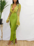 Kliou Side Tassel Women Skirt Elegant Unique Robe Straight Skinny Hight Waist Stretchy Hot Streetwear Style Female