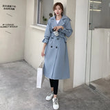 New Double-Breasted Women Trench Coat Long Belted Slim Lady Duster Coat Cloak Female Outerwear Spring Autumn