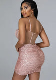 Formal Sequin Strap Wrap Mini Club