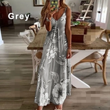 Spaghetti Strap Dress Summer Fashion Floral Print Boho Womens Dresses Sexy Beach Sleeveless Plus Size Female Maxi